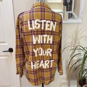 Cakeworthy “Listen with your Heart” Disney Plaid Shirt